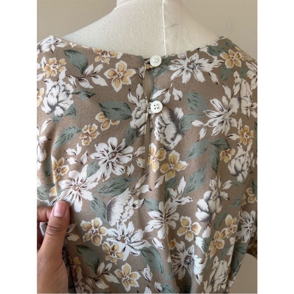 Oh! Mamma 90s green & beige floral maxi dress - Picture 3 of 7